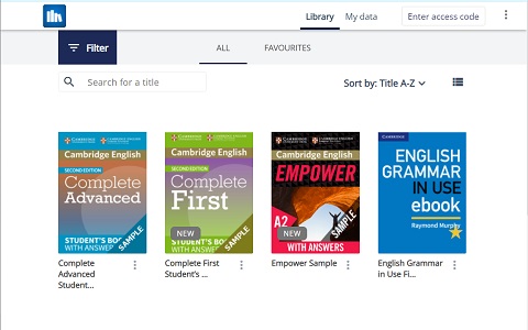 Cambridge Bookshelf ebook 追加済み画面