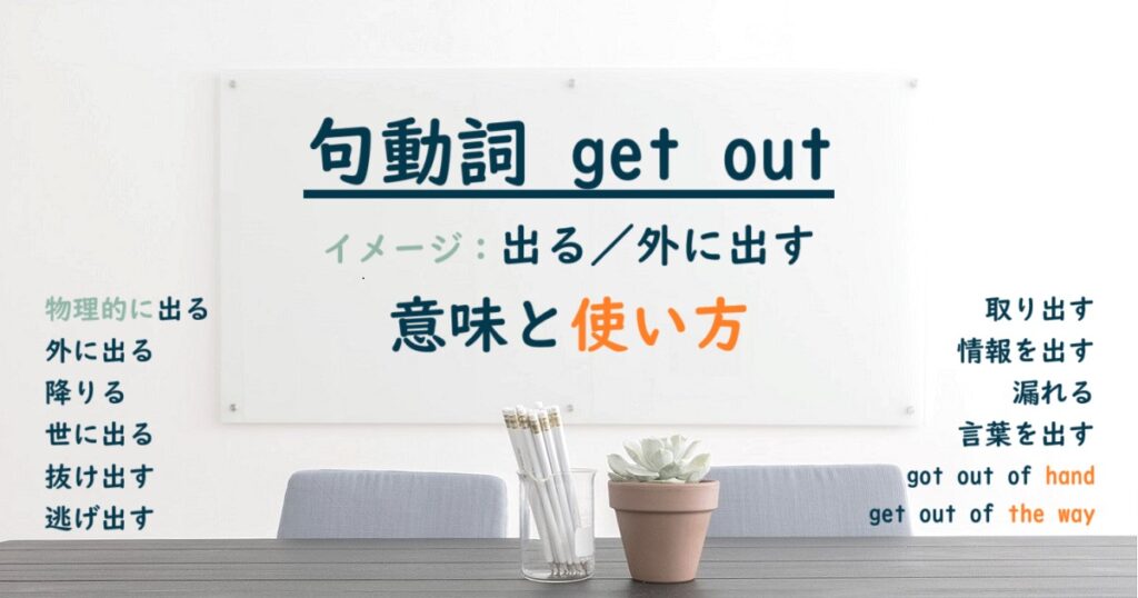 句動詞 get out の意味と使い方