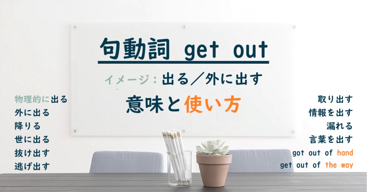 句動詞 get out の意味と使い方