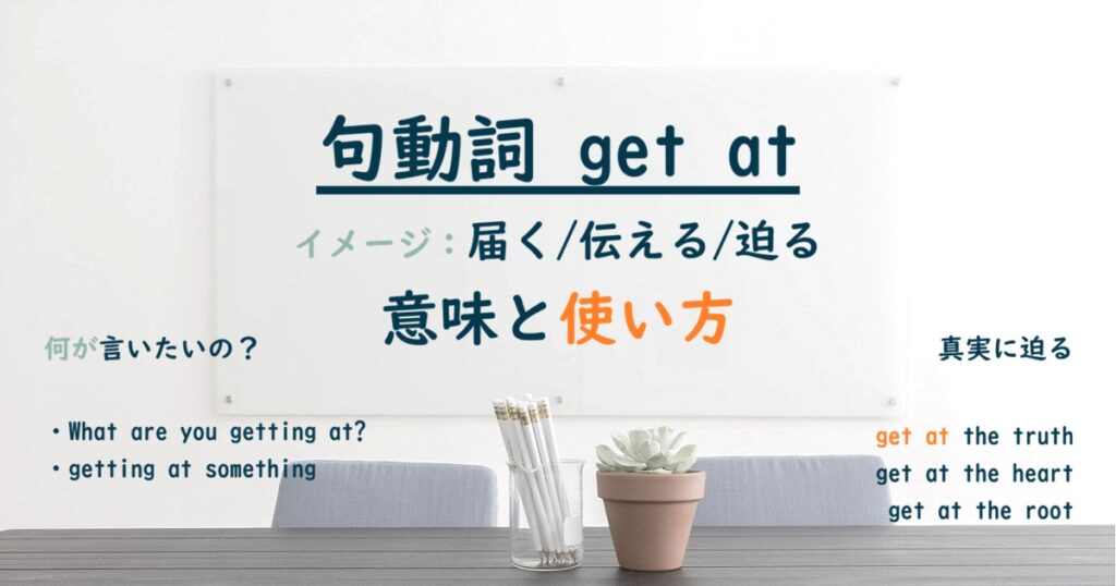 句動詞 get at の意味と使い方