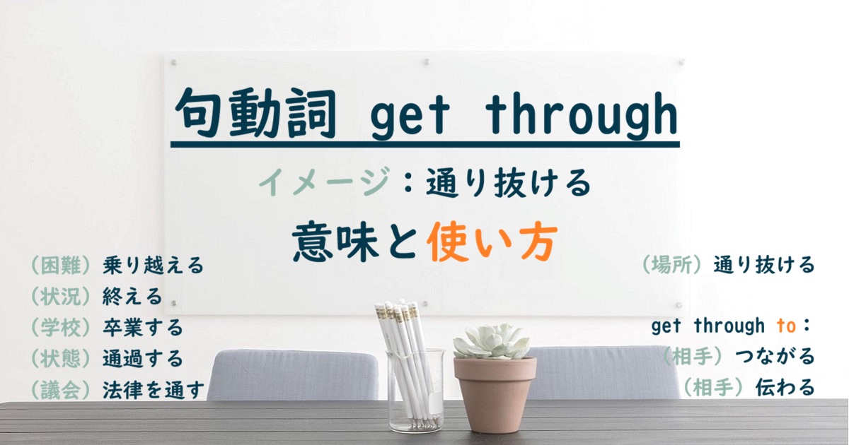 句動詞 get through の意味と使い方